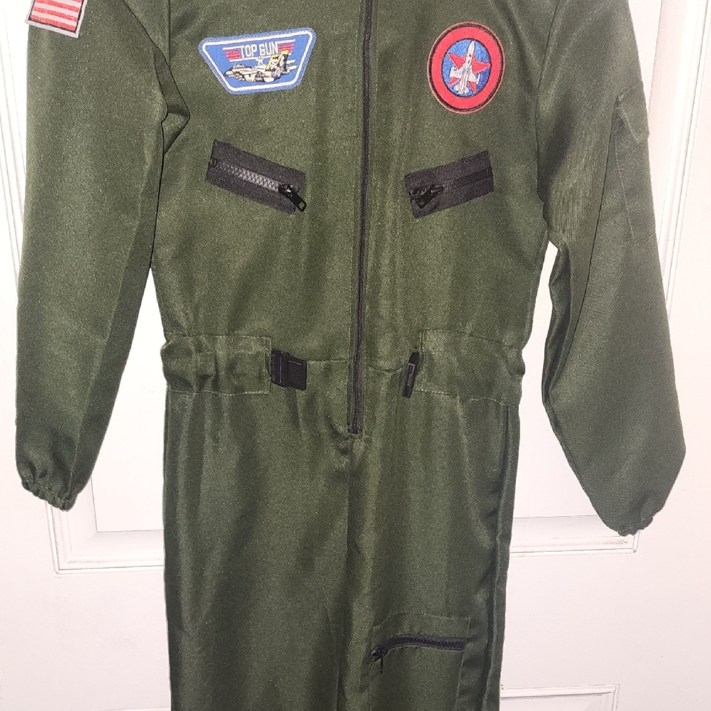 Kids Pilot Costume - Green Flight Suit